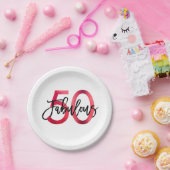 Assiettes En Carton Anniversaire rouge chic élégant moderne fabuleux (Fête)