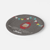 Assiettes En Carton Anniversaire rouge de camping de lanterne (Angle)