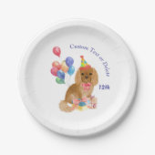 Assiettes En Carton Anniversaire Ruby Cavalier King Charles Spaniel   (Devant)