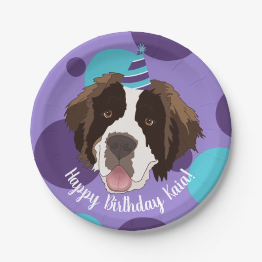 Assiettes En Carton Anniversaire Saint Bernard (Devant)