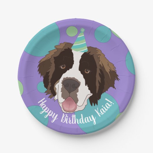 Assiettes En Carton Anniversaire Saint Bernard (Devant)