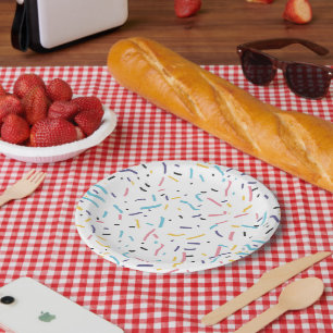 Assiettes En Carton Anniversaire Saupoudrer Motif de bonbons