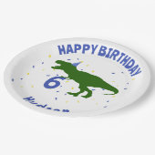 Assiettes En Carton "Anniversaire-Saurus" Dinosaure pour enfants Anniv (Angle)