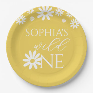 Assiettes En Carton Anniversaire sauvage de Daisy 1 an Fête d'annivers