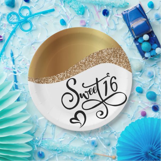 Assiettes En Carton Anniversaire seize ans (Fête)