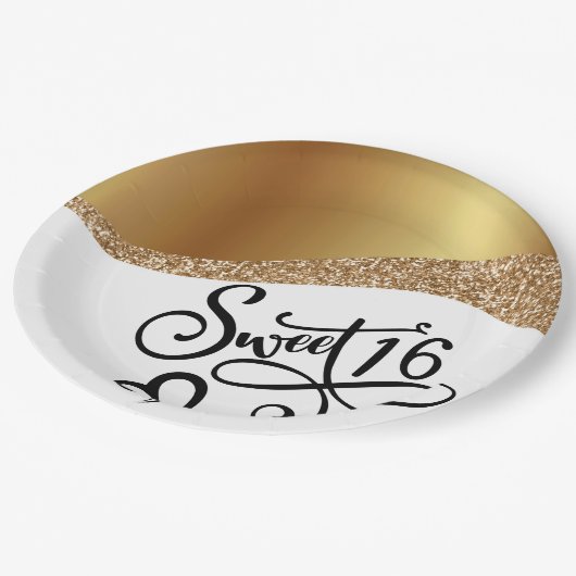 Assiettes En Carton Anniversaire seize ans (Angle)