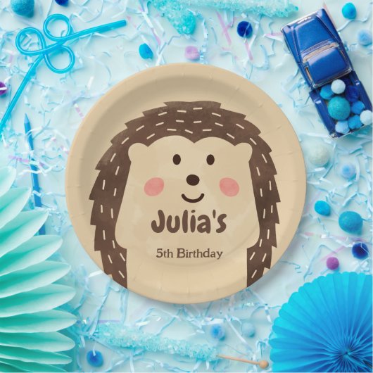 Assiettes En Carton Anniversaire simple Hérisson (Fête)