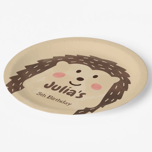 Assiettes En Carton Anniversaire simple Hérisson (Angle)