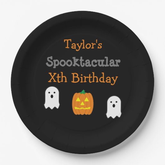 Assiettes En Carton Anniversaire Spooktacular (Devant)