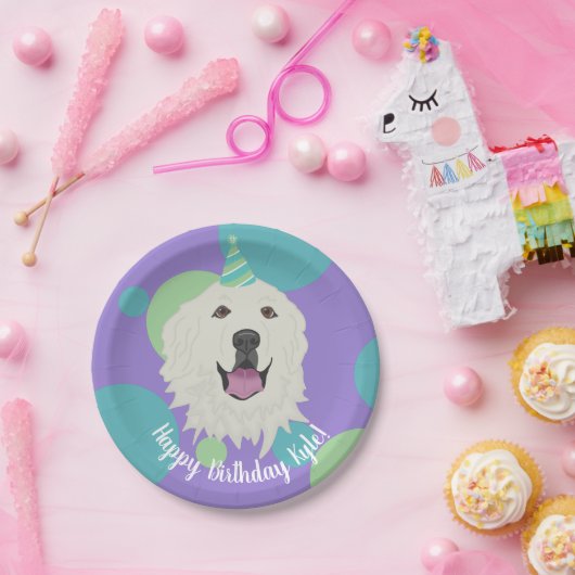 Assiettes En Carton Anniversaire sur mesure Great Pyrenees (Fête)