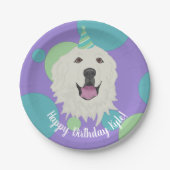 Assiettes En Carton Anniversaire sur mesure Great Pyrenees (Devant)