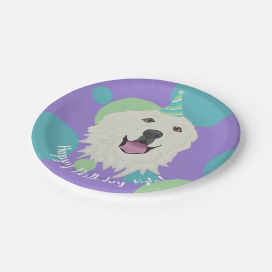 Assiettes En Carton Anniversaire sur mesure Great Pyrenees (Angle)
