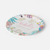 Assiettes En Carton Anniversaire tropical de charme (Angle)