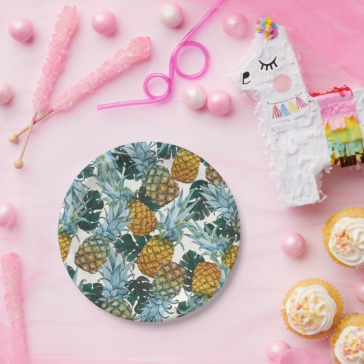 Assiettes En Carton Anniversaire tropical et fête d'anniversaire exoti (Fête)