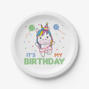 Assiettes En Carton Anniversaire Unicorne pour les enfants C'est mon a