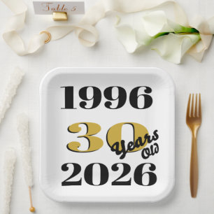 Assiettes En Carton Anniversaire Vintage 1996 30 ans
