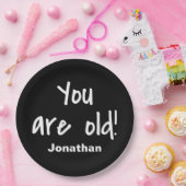 Assiettes En Carton Anniversaire Vous Êtes Vieux Noir Dire Nom Personn (Fête)