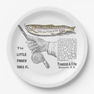 Assiettes En Carton Annonce de pêche à la truite vintage vers les anné