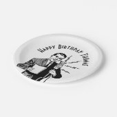 Assiettes En Carton Annonce radio vintage d'anniversaire (Angle)
