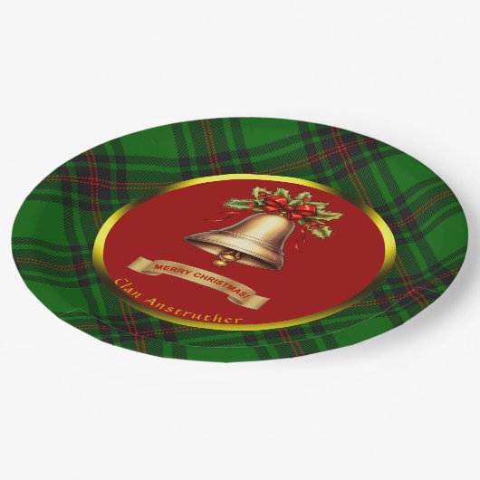 Assiettes En Carton Anstruther Tartan Noël personnalisé (Angle)