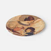 Assiettes En Carton Antique française au chocolat (Angle)