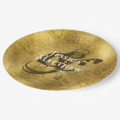 Assiettes En Carton Antique Gold Metallic Old Map Mariage (Angle)