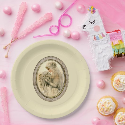 Assiettes En Carton Antique Mariée (Fête)