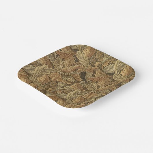 Assiettes En Carton Antique Victorian Chaud automne Feuilles Mariage (Angulaire)