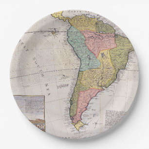 Assiettes En Carton Antique vieille carte inspirée (8)