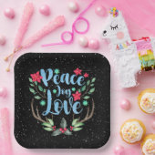 Assiettes En Carton Antlers de cerfs de Noël avec Holly (Fête)