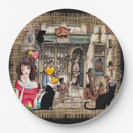 Assiettes En Carton Anton Pieck - Magasin de chimiste (Devant)