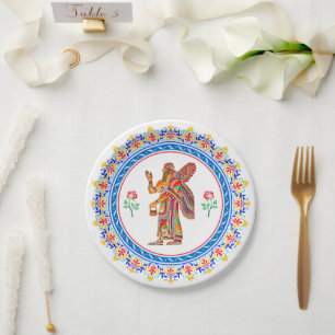 Assiettes En Carton Anunnaki assyrien en plaque de papier couleur
