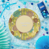 Assiettes En Carton Any Age Abstract Floral Pattern Birthday (Fête)