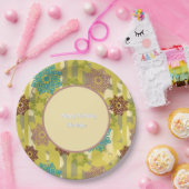 Assiettes En Carton Any Age Abstract Floral Pattern Birthday (Fête)