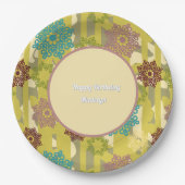 Assiettes En Carton Any Age Abstract Floral Pattern Birthday (Devant)