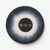 Assiettes En Carton Août 2017 Total Solar Eclipse in Black and White (Devant)