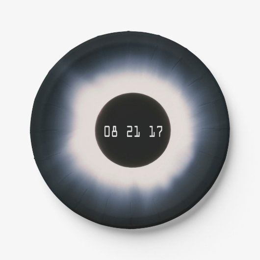 Assiettes En Carton Août 2017 Total Solar Eclipse in Black and White (Devant)
