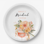 Assiettes En Carton Aperol Spritz Floral Réception de Mariage (Devant)