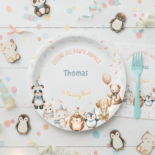 Assiettes En Carton Appel à toutes les fêtes d'anniversaire des animau