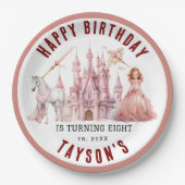 Assiettes En Carton Appel à toutes les princes Château Magique 8e anni (Devant)