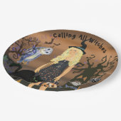 Assiettes En Carton Appel à toutes les sorcières fête d'Halloween Anni (Angle)