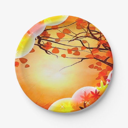 Assiettes En Carton Appel de la récolte MERCI automne AUTOMNE (Devant)