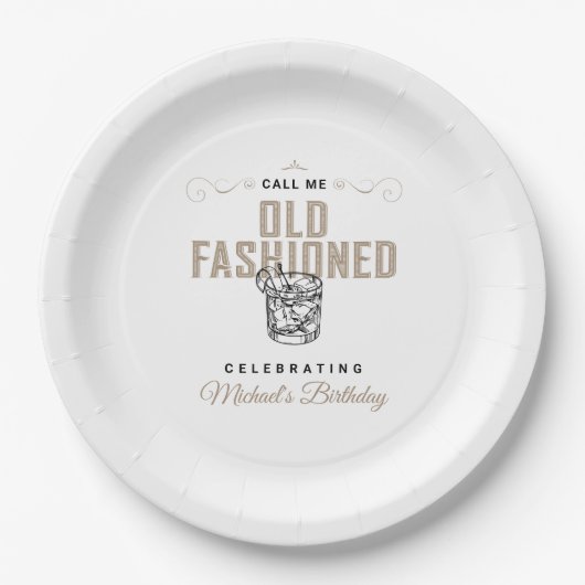 Assiettes En Carton Appelez-moi Anniversaire Retro White Whiskey Anniv (Devant)