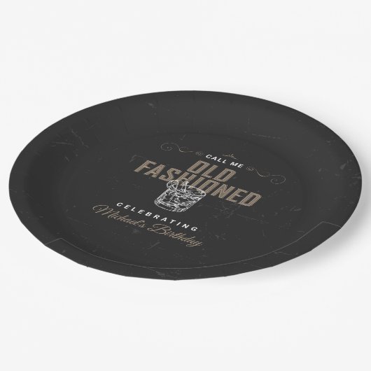 Assiettes En Carton Appelez-moi Whiskey Cocktail Anniversaire (Angle)