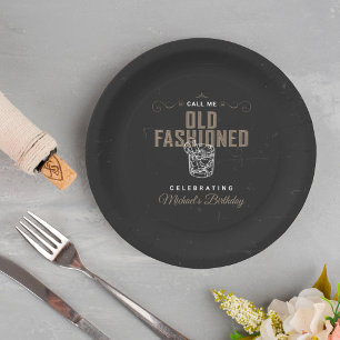 Assiettes En Carton Appelez-moi Whiskey Cocktail Anniversaire