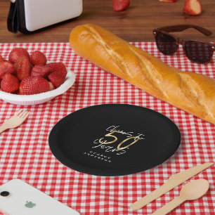 Assiettes En Carton applaudissements à 50 ans de noir et d'or moderne
