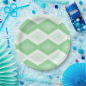 Assiettes En Carton Apple green diamond pattern (Fête)