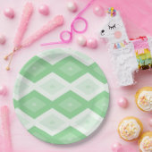Assiettes En Carton Apple green diamond pattern (Fête)
