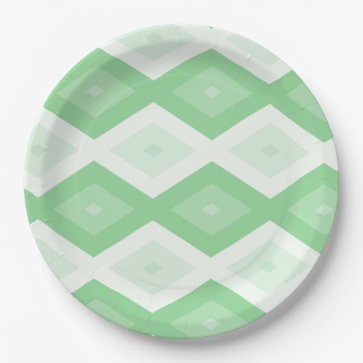 Assiettes En Carton Apple green diamond pattern (Devant)