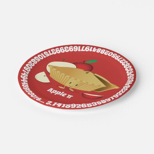 Assiettes En Carton Apple Pi Day | Plaque papier (Angle)